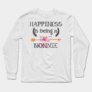 Happiness is being Nonnie floral gift Long Sleeve T-Shirt